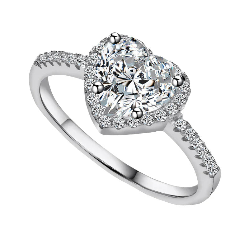 Single Stone Heart Diamond Ring